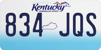 KY license plate 834JQS