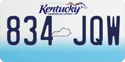 KY license plate 834JQW