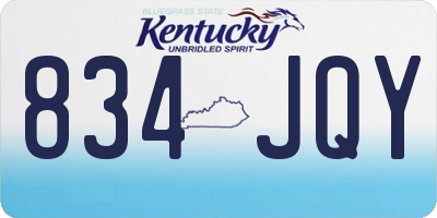 KY license plate 834JQY