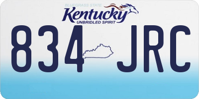 KY license plate 834JRC