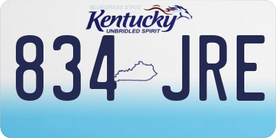 KY license plate 834JRE