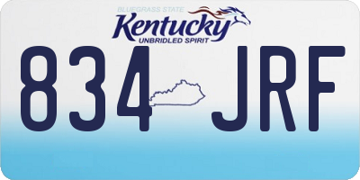 KY license plate 834JRF
