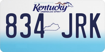 KY license plate 834JRK