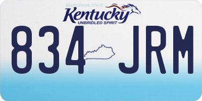 KY license plate 834JRM