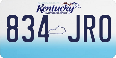 KY license plate 834JRO