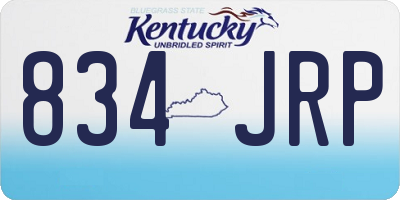 KY license plate 834JRP