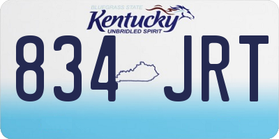 KY license plate 834JRT