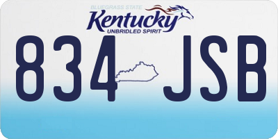 KY license plate 834JSB