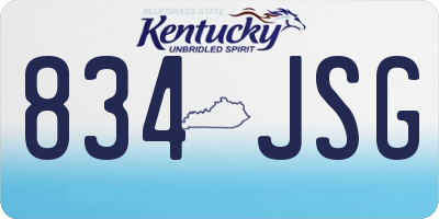 KY license plate 834JSG