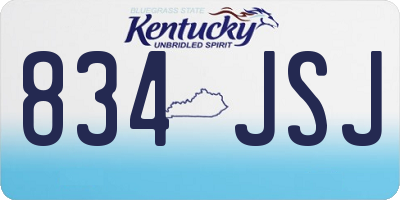 KY license plate 834JSJ