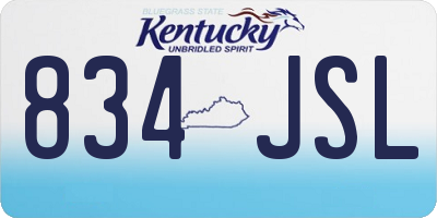 KY license plate 834JSL