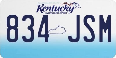 KY license plate 834JSM