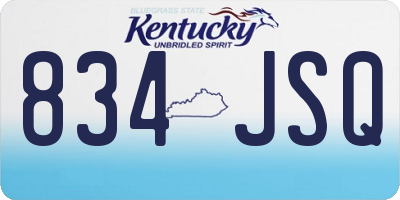 KY license plate 834JSQ