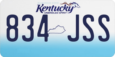 KY license plate 834JSS