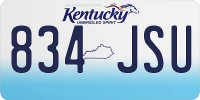 KY license plate 834JSU