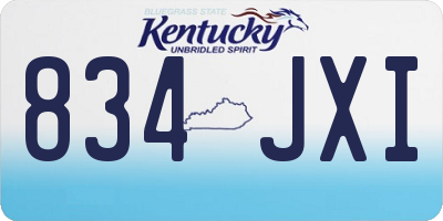 KY license plate 834JXI