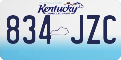 KY license plate 834JZC