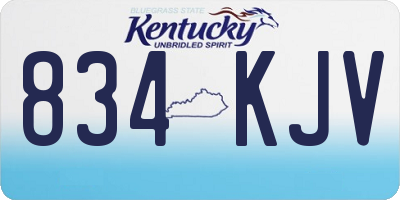 KY license plate 834KJV