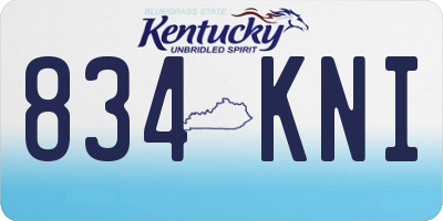 KY license plate 834KNI