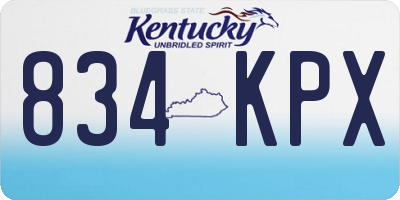 KY license plate 834KPX