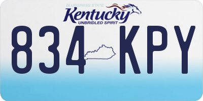 KY license plate 834KPY