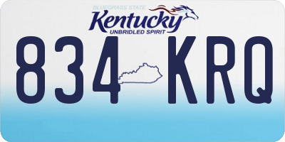 KY license plate 834KRQ