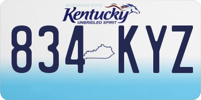 KY license plate 834KYZ