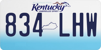 KY license plate 834LHW