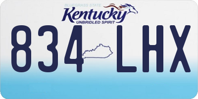KY license plate 834LHX
