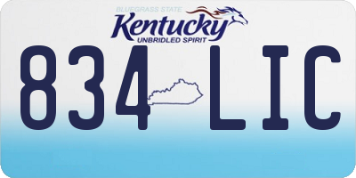 KY license plate 834LIC
