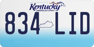 KY license plate 834LID
