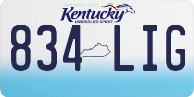 KY license plate 834LIG