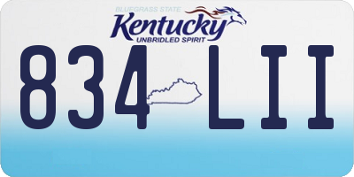 KY license plate 834LII