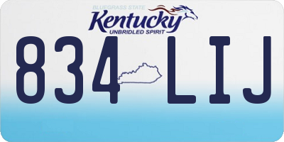 KY license plate 834LIJ