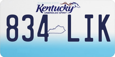 KY license plate 834LIK