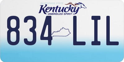 KY license plate 834LIL
