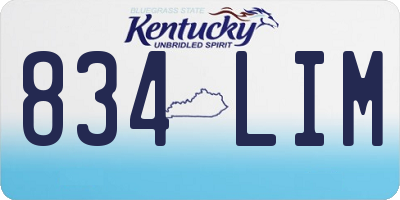 KY license plate 834LIM