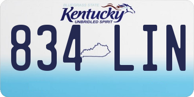 KY license plate 834LIN
