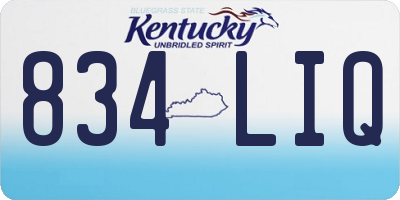 KY license plate 834LIQ