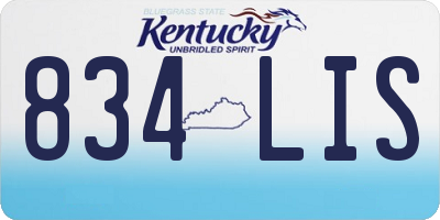 KY license plate 834LIS