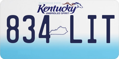 KY license plate 834LIT
