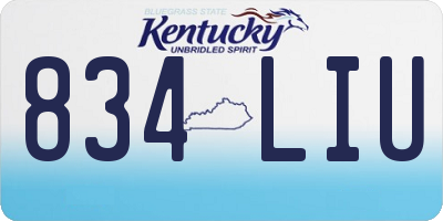 KY license plate 834LIU
