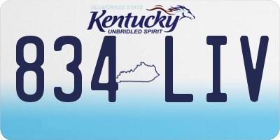 KY license plate 834LIV