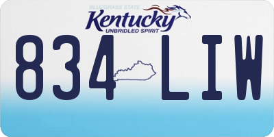 KY license plate 834LIW