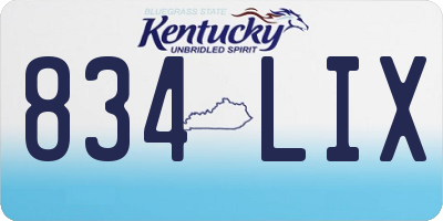KY license plate 834LIX