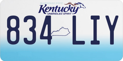 KY license plate 834LIY