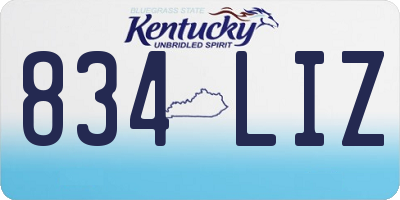 KY license plate 834LIZ