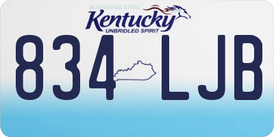 KY license plate 834LJB