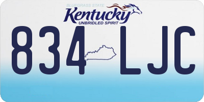 KY license plate 834LJC