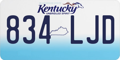 KY license plate 834LJD
